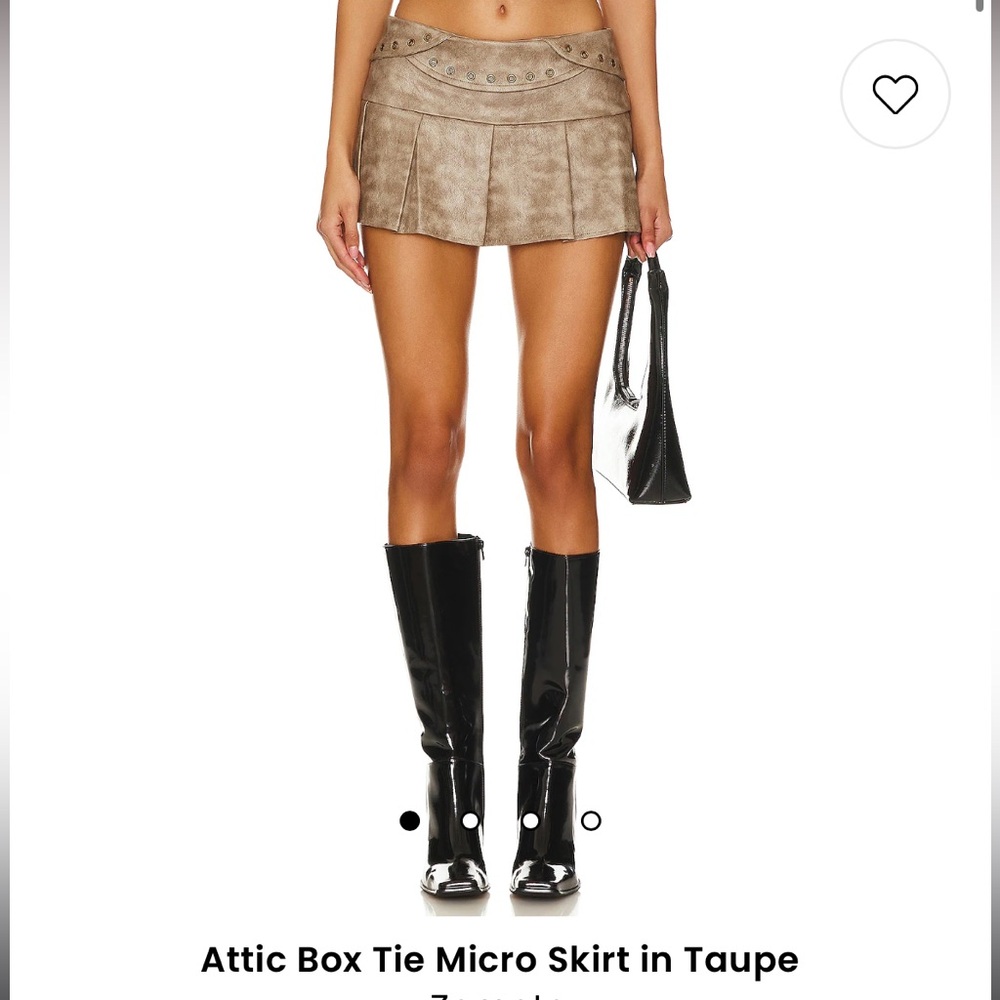 Attic Box tie micro skirt in taupe- Small